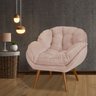 Poltrona Decorativa Agata Veludo Rose - Fortbello Estofados - 1