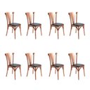 Ver imagem 1 de Kit 8 Cadeiras Paris Luxo Estrutura Aço Cobre Estilo Contemporâneo para Sala de Jantar - Cobre/Preta