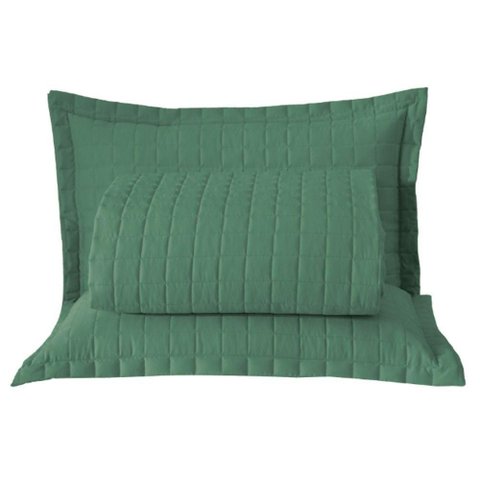 Kit Cobre Leito Colcha Monaco Queen Dupla Face 3 Peças - Verde - 100% Poliéster