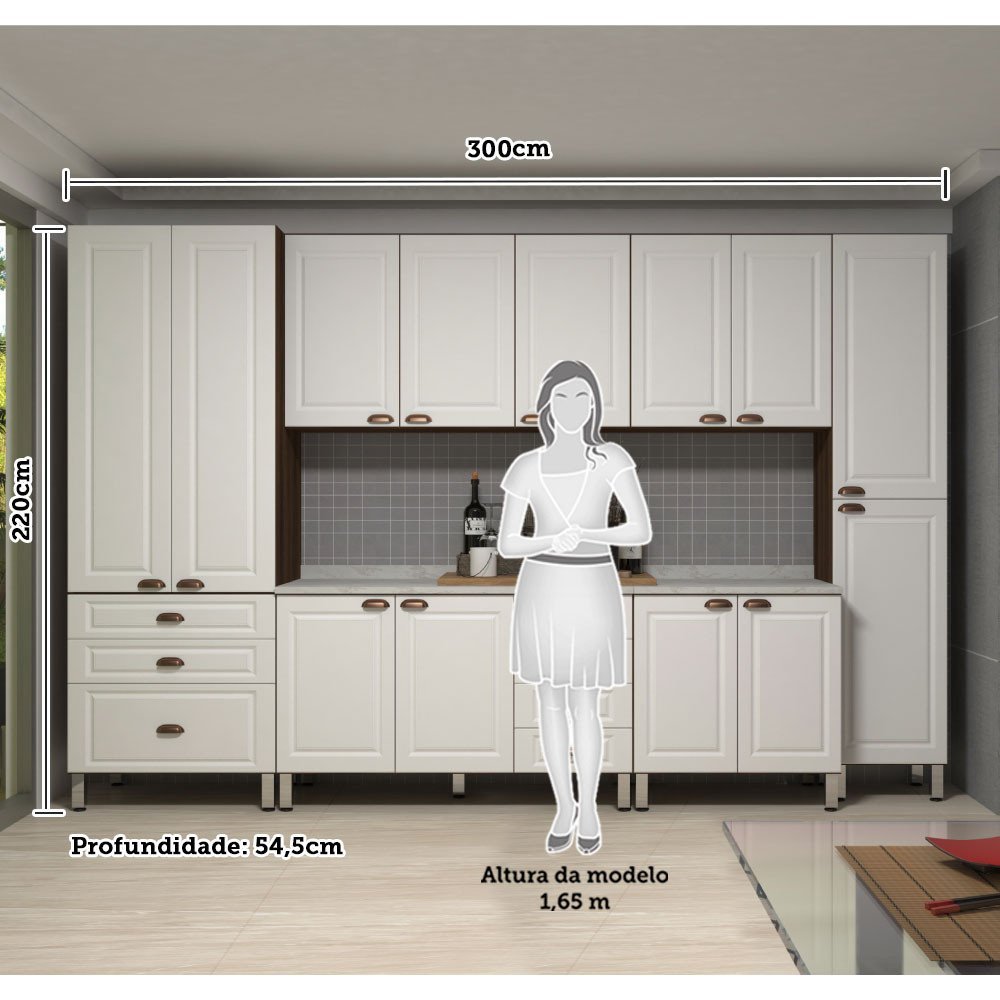 Compre online armário de cozinha completa 300cm