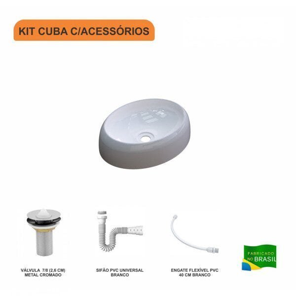 Kit Cuba OV39 C/Válvula 1 Polegada e Sifão Pvc e Flexível Compace - 3