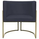 Ver imagem 5 de Poltrona Decorativa Recepção Luna Suede Base Ferro Champagne