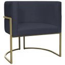 Ver imagem 1 de Poltrona Decorativa Recepção Luna Suede Base Ferro Champagne