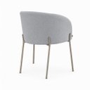 Ver imagem 2 de Poltrona Atena Base Fixa em Metal Cinza Lisa Zari Decor: Linho Cinza Claro