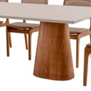 Ver imagem 6 de Conjunto Mesa Noronha com Vidro e 8 Cadeiras Malta Moderna Linho Palha Off White Imbuia