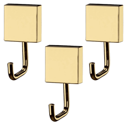 Kit 3 Ganchos Multiuso Dourado C/ Kit Fixação Porta Toalha Cabide Future - 1