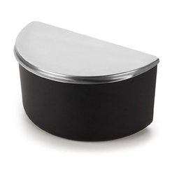 Saleiro Plástico com Tampa de Aço 1kg de Bancada Forma Inox:Preto - 1
