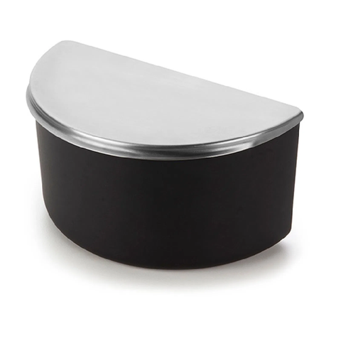 Saleiro Plástico com Tampa de Aço 1kg de Bancada Forma Inox:Preto