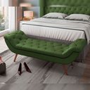Ver imagem 2 de Puff Recamier Decorativo com Tachas 160 Cm Santorini Couríssimo Verde - Lyam Decor