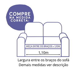 Protetor de sofá matelado tamanho padrão 2 lugares 1,1 metros capa cor cinza - 2