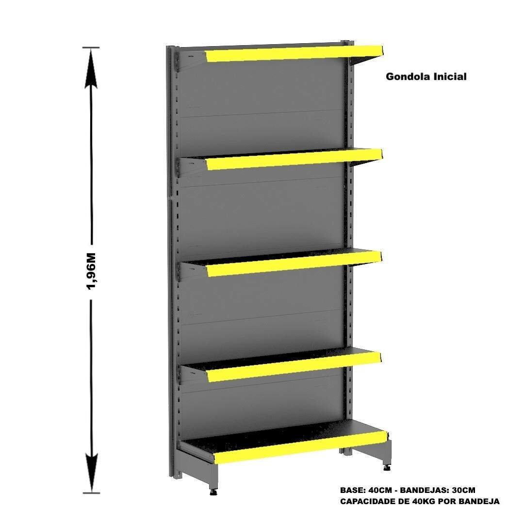 Gondola Parede 196 Amapa Flex Kit 4 Metros Preto Pe Am - Amapá - 3