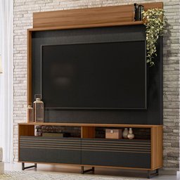 Estante para TV Até 65 Polegadas 2 Portas Freijó Trend/Preto Nt1300 - Notável Móveis - 1