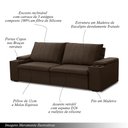 Ver imagem 2 de Sofá Retrátil e Reclinável 4 Lugares 245cm Kent Porta Copos no Braço Veludo Marrom G22 - Gran Belo
