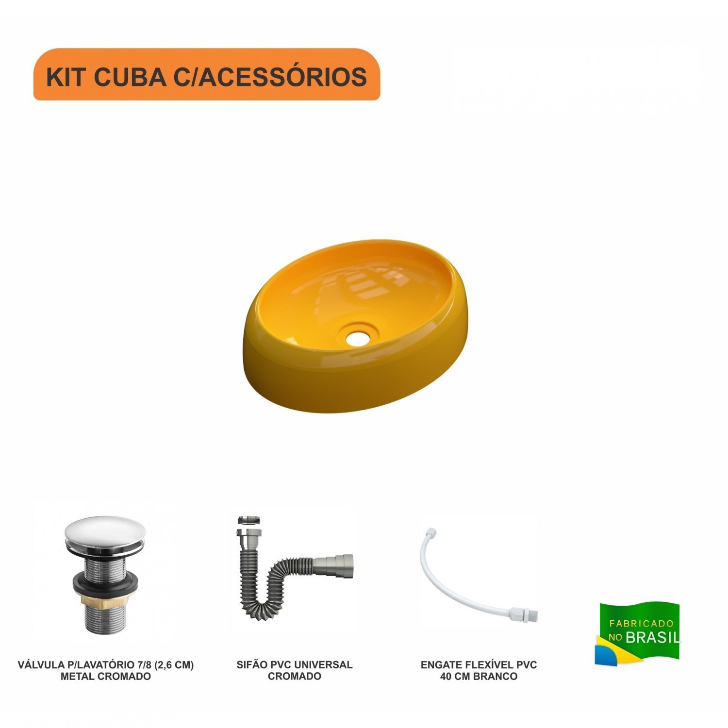 Kit Cuba Ov39 com Válvula Click 1 Polegada G e Sifão Cromado e Flexível Compace - 3