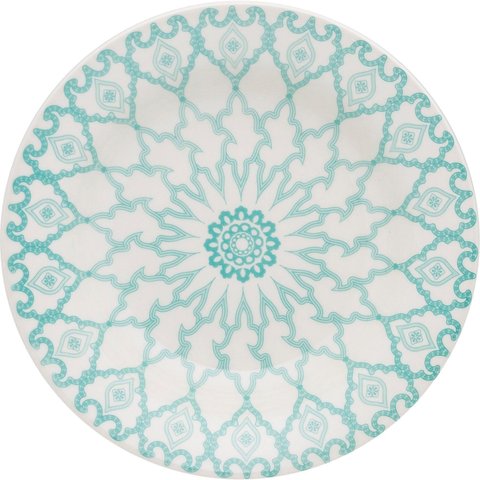 Kit 10 Pratos Fundos Donna Mandala Oxford Cerâmica 22cm