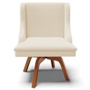 Ver imagem 6 de Kit 2 Cadeiras Decorativas Sala de Jantar Base Giratória de Madeira Firenze Linho Bege/Natural G19 -