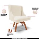 Ver imagem 4 de Kit 2 Cadeiras Decorativas Sala de Jantar Base Giratória de Madeira Firenze Linho Bege/Natural G19 -