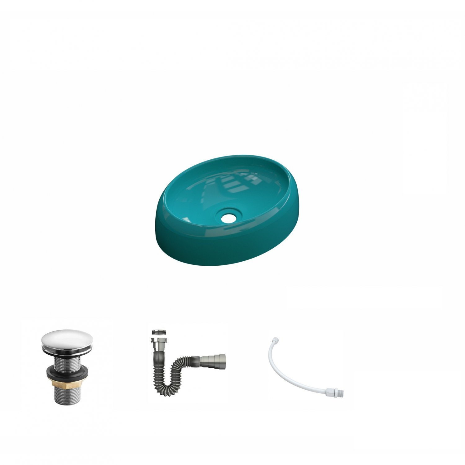 Kit Cuba Ov39 com Válvula Click 1 Polegada G e Sifão Cromado e Flexível Compace - 2
