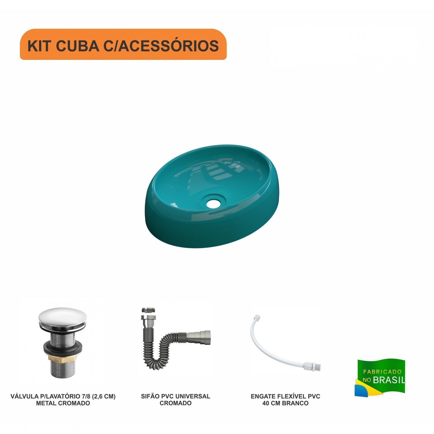 Kit Cuba Ov39 com Válvula Click 1 Polegada G e Sifão Cromado e Flexível Compace - 3