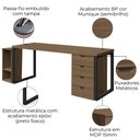 Ver imagem 3 de Conjunto Escritorio Industrial 3 Peças 190 Cm Frame Kappesberg Munique