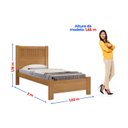 Ver imagem 3 de Cama Solteiro Premium Plus Ripada 100% MDF Cinamomo