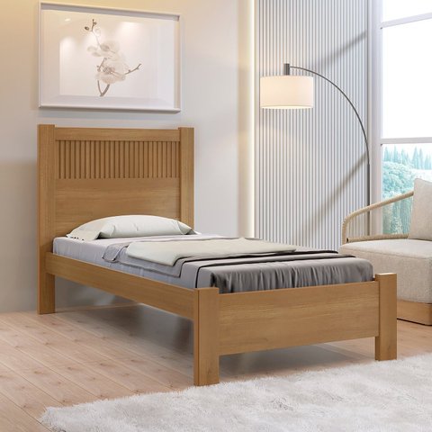 Cama Solteiro Premium Plus Ripada 100% MDF Cinamomo
