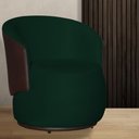 Ver imagem 3 de Kit 2 Poltronas Organica Beatriz Suede Verde C/ Composê Corano Marrom - Lm Decor