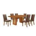 Ver imagem 5 de Mesa Carolina 6 Lugares Retangular MDF 180cm com Cadeiras Lira Caramelo Moderna