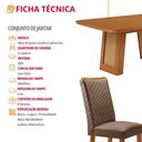 Ver imagem 2 de Mesa Carolina 6 Lugares Retangular MDF 180cm com Cadeiras Lira Caramelo Moderna