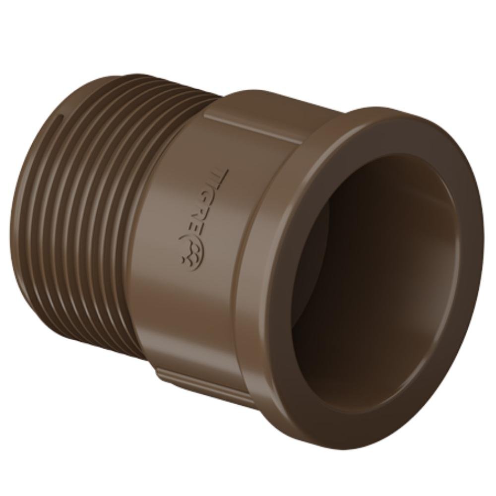 Kit 5 Adaptador Curto Conexão PVC Marrom Roscável Soldável Para Água Fria 1/2 Polegadas 20mm - 1