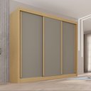 Ver imagem 1 de Guarda-Roupa Casal 3 Portas 4 Gavetas 100% MDF Ipanema Cinza/Jequitibá/Granizo