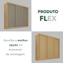 Ver imagem 5 de Guarda-Roupa Casal 3 Portas 4 Gavetas 100% MDF Ipanema Cinza/Jequitibá/Granizo