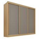 Ver imagem 2 de Guarda-Roupa Casal 3 Portas 4 Gavetas 100% MDF Ipanema Cinza/Jequitibá/Granizo