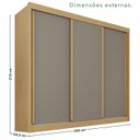 Ver imagem 3 de Guarda-Roupa Casal 3 Portas 4 Gavetas 100% MDF Ipanema Cinza/Jequitibá/Granizo