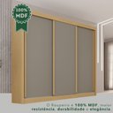 Ver imagem 7 de Guarda-Roupa Casal 3 Portas 4 Gavetas 100% MDF Ipanema Cinza/Jequitibá/Granizo