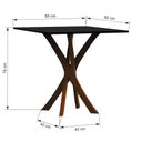 Ver imagem 2 de Mesa de Jantar Tiê Tampo Quadrado 80x80 Amêndoa/Preto