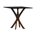 Ver imagem 1 de Mesa de Jantar Tiê Tampo Quadrado 80x80 Amêndoa/Preto