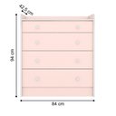 Ver imagem 3 de Gaveteiro Infantil com 4 Gavetas Bari Rosa Acetinado