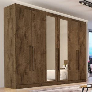Guarda Roupa Oslo 6 Portas 6 Gavetas 100% Mdf -braúna - Made Marcs