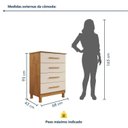 Ver imagem 3 de Cômoda 4 Gavetas Puxador em MDF e Pés Reguláveis Lisboa