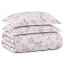Ver imagem 1 de Kit Edredom Cobertor Zurique Queen Dupla Face Micropercal Estampado 400 Fios 3 Peças Floral Rosê