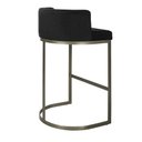 Ver imagem 1 de Banqueta Alta Estofada Estrutura Aço Carbono Belly Ii Base Champagne 65cm Suede Preto
