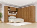 Ver imagem 1 de Guarda-Roupa Casal Modulado de Canto com 11 Portas Espaço para Cama Multimóveis Cinamomo