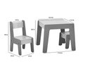Ver imagem 3 de Conjunto Mesa Infantil 2 Cadeiras Mdf Diana Cinza Conect Ofertamo