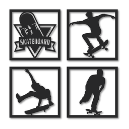 Quadros Esportes Decoração Futebol Skate Basquete Outros Mdf:skate - 2