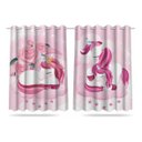 Ver imagem 4 de Kit Cortina + 3 Capas Almofadas Infantil Unicórnio Mod 02