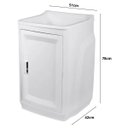 Ver imagem 3 de Gabinete para Lavanderia com Tanque Branco 01 Porta + Torneira Branca + Fita Veda Rosca