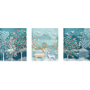 Ver imagem 4 de Tríptico - Quadros Decorativos Floral Natureza Grande:Preto