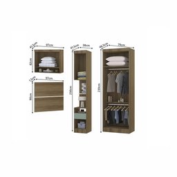 Quarto de Solteiro com Guarda Roupas Mesa de Cabeceira e Nicho Paris Luciane Móveis - 4