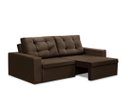 Ver imagem 2 de Sofá Retrátil 2 Lugares 1,80m Lia Suede Marrom Madelina Decor
